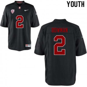 Youth Stanford University #2 Colby Bowman Black College Jersey 929854-705