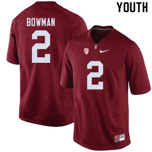 Youth Stanford University #2 Colby Bowman Cardinal Alumni Jersey 451303-817