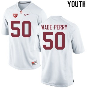 Youth Stanford Cardinal #50 Dalyn Wade-Perry White Football Jerseys 659073-488
