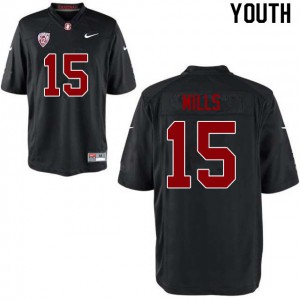 Youth Cardinal #15 Davis Mills Black Player Jerseys 133203-684