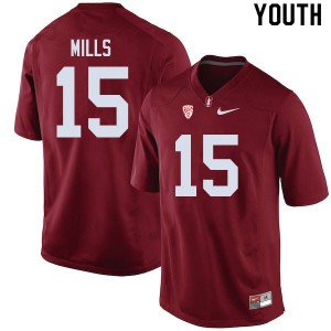 Youth Cardinal #15 Davis Mills Cardinal Football Jerseys 633311-430