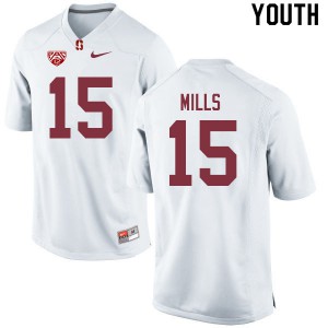 Youth Stanford Cardinal #15 Davis Mills White Official Jerseys 100564-479