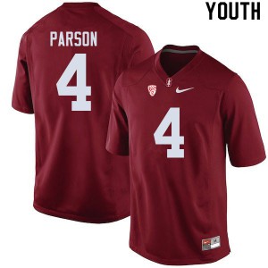 Youth Stanford #4 J.J. Parson Cardinal Official Jerseys 553179-425