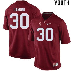 Youth Stanford #30 Levani Damuni Cardinal NCAA Jersey 134620-313