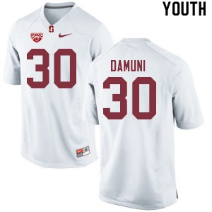 Youth Cardinal #30 Levani Damuni White NCAA Jersey 728366-932