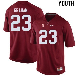 Youth Stanford University #23 Marcus Graham Cardinal Embroidery Jerseys 364147-686