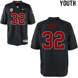 Youth Stanford University #32 Nathaniel Peat Black College Jerseys 719585-116