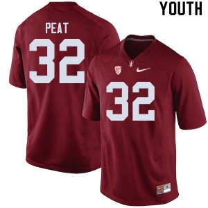 Youth Stanford University #32 Nathaniel Peat Cardinal Official Jersey 195718-177