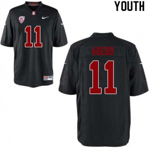 Youth Stanford University #11 Paulson Adebo Black Football Jerseys 296725-449