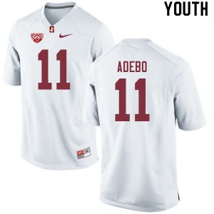 Youth Stanford #11 Paulson Adebo White Stitch Jerseys 166396-624