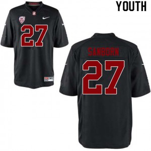 Youth Stanford University #27 Ryan Sanborn Black Football Jersey 564936-251