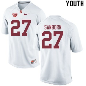 Youth Stanford #27 Ryan Sanborn White Alumni Jerseys 469219-180