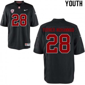 Youth Stanford University #28 Salim Turner-Muhammad Black Official Jerseys 177054-215