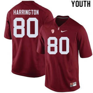 Youth Stanford Cardinal #80 Scooter Harrington Cardinal Embroidery Jerseys 920253-602