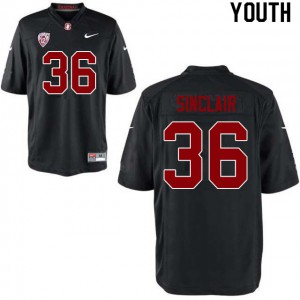 Youth Stanford #36 Tristan Sinclair Black Embroidery Jerseys 651808-986
