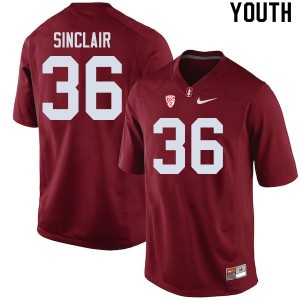 Youth Stanford #36 Tristan Sinclair Cardinal University Jerseys 647476-574