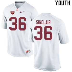 Youth Stanford Cardinal #36 Tristan Sinclair White University Jersey 949163-232
