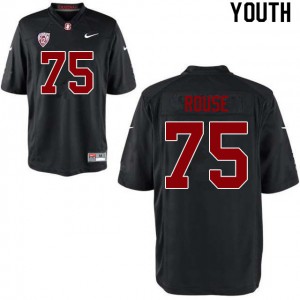 Youth Stanford #75 Walter Rouse Black Official Jerseys 802554-687