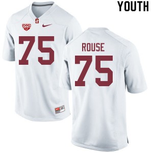 Youth Stanford #75 Walter Rouse White Official Jersey 732655-754