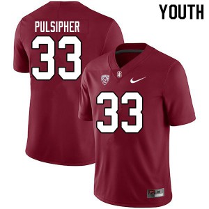 Youth Stanford University #33 Anson Pulsipher Cardinal Stitched Jersey 949773-522