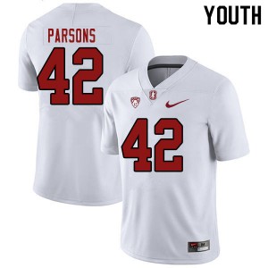 Youth Cardinal #42 Bailey Parsons White College Jersey 909923-992