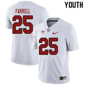 Youth Stanford University #25 Bryce Farrell White Official Jerseys 436777-468