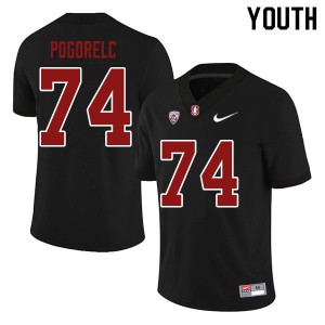 Youth Stanford #74 James Pogorelc Black High School Jerseys 648912-547