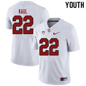Youth Stanford #22 Jason Kaul White Football Jerseys 124601-442