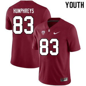 Youth Stanford University #83 John Humphreys Cardinal NCAA Jerseys 584892-712