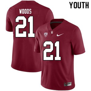 Youth Stanford #21 Justus Woods Cardinal High School Jerseys 851140-190