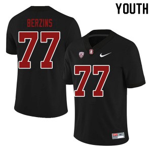 Youth Stanford Cardinal #77 Logan Berzins Black Official Jerseys 230032-444