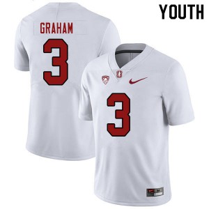 Youth Stanford University #3 Marcus Graham White University Jerseys 212033-988