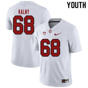 Youth Stanford Cardinal #68 Max Kalny White Stitched Jersey 992002-325