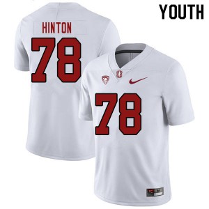 Youth Stanford Cardinal #78 Myles Hinton White Official Jersey 666581-367