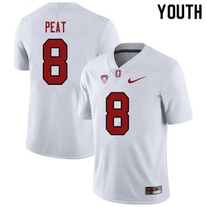 Youth Stanford #8 Nathaniel Peat White Stitched Jerseys 558425-756