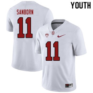 Youth Stanford Cardinal #11 Ryan Sanborn White Stitch Jerseys 382564-446
