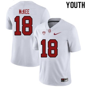 Youth Stanford University #18 Tanner McKee White Official Jersey 238080-683