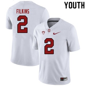 Youth Stanford #2 Casey Filkins White NCAA Jerseys 971683-653