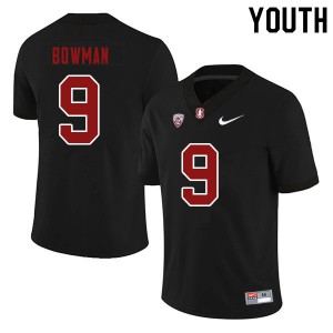 Youth Stanford Cardinal #9 Colby Bowman Black Player Jersey 222954-239
