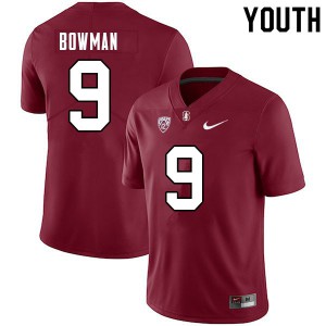 Youth Stanford #9 Colby Bowman Cardinal NCAA Jersey 972586-866
