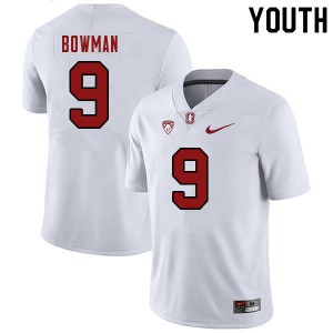 Youth Stanford #9 Colby Bowman White NCAA Jerseys 130964-261