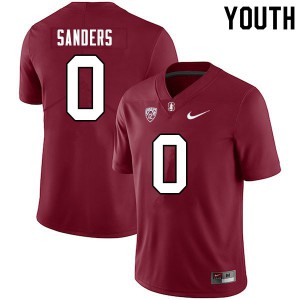 Youth Stanford #0 Isaiah Sanders Cardinal University Jersey 385368-875