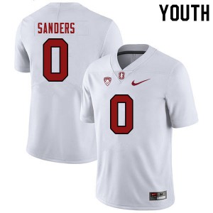 Youth Stanford University #0 Isaiah Sanders White Football Jersey 297409-142