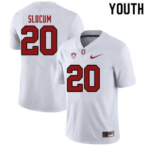 Youth Stanford University #20 Jaden Slocum White College Jerseys 850616-308