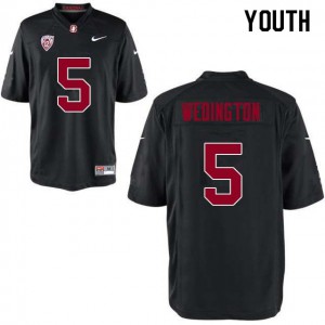 Youth Stanford University #5 Connor Wedington Black Alumni Jerseys 616753-758