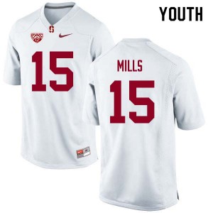 Youth Stanford Cardinal #15 David Mills White Stitch Jerseys 897044-979