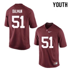 Youth Stanford #51 Drew Dalman Red Stitch Jersey 680183-100
