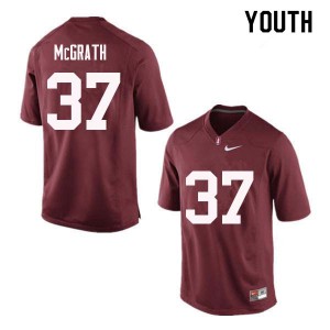 Youth Stanford University #37 Joe McGrath Red Stitched Jersey 250737-950