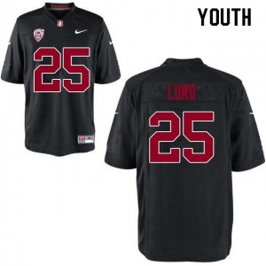 Youth Stanford University #25 Sione Lund Black Stitched Jerseys 526305-167