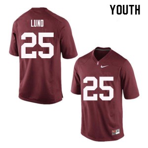 Youth Cardinal #25 Sione Lund Red Embroidery Jerseys 364217-994